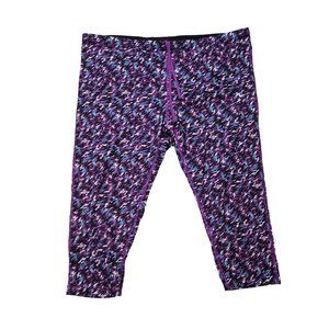 Nike Women's Plus Size 3X Purple Dri-Fit Crop Running Leggings